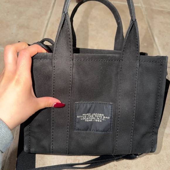 Marc Jacobs Black Canvas Mini Tote with White Logo - Picture 4 of 4